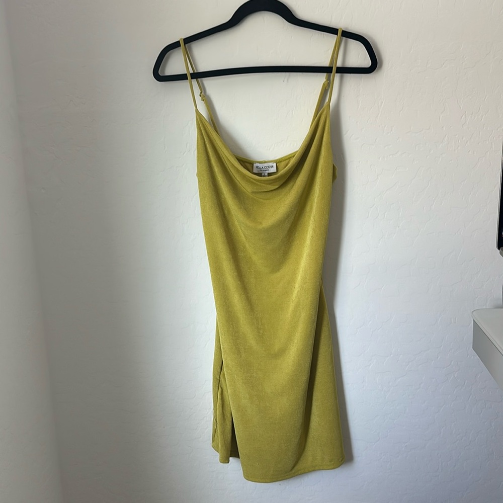 Cowl neck mini dress